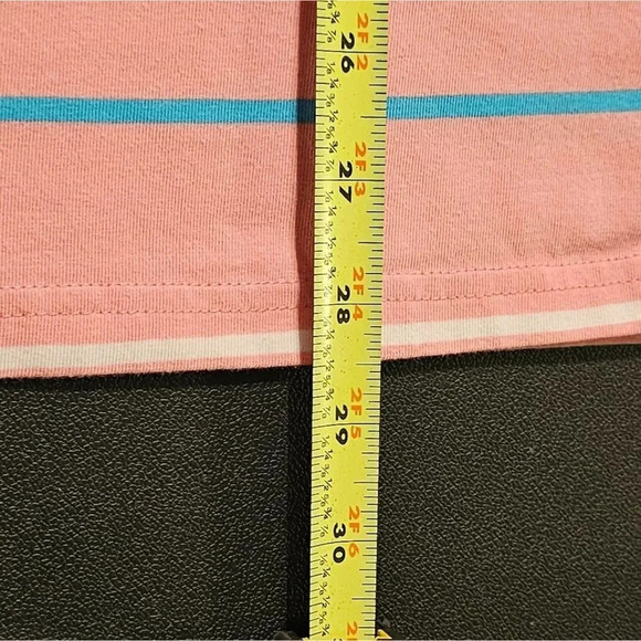 Crown & Ivy Shirt Mens Pink Striped Short Sleeved Polo XL - Picture 6 of 8